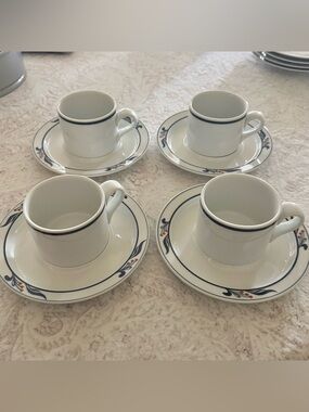 Vintage Dansk Bistro Maribo Cups & Saucers Set - 4 pc